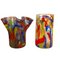 Vintage Multicolored Glass Flower Vases, Set of 2, Image 3