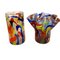 Vintage Multicolored Glass Flower Vases, Set of 2 1