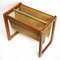 Vintage Danish Suede and Teak Magazine Rack, 1960s 3