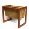 Vintage Danish Suede and Teak Magazine Rack, 1960s, Image 2