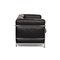 Model Lc2 Black Leather 2-Seater Sofa by Le Corbusier for Cassina 1
