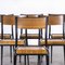 French School Dining Chairs with Black Tapered Legs from Mullca, 1950s, Set of 6 4