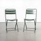 French Army Green Metal Folding Chairs, 1960s, Set of 2 3