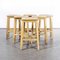 English Oak Stacking Stools, 1950s, Set of 6 3