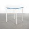 French Blue & White Metal Garden Table, 1950s 1