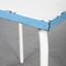 French Blue & White Metal Garden Table, 1950s 2