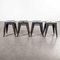 French Metal Cafe Dining Stools from Tolix, 1950s, Set of 4, Image 7