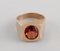 Modernist Scandinavian Gold Ring with Red Garnet 2