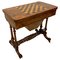 Table de Jeux Victorienne Antique en Noyer 1