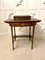 Antique Edwardian Rosewood Inlaid Bow Fronted Writing Table, Image 2