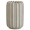 Ribbed Stoneware Vase with Off White Glaze by by Arne Bang, 1930s, Image 1