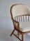 Scandinavian Modern Windsor Chair in Patinated Ash and White Boucle, Image 5