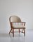 Scandinavian Modern Windsor Chair in Patinated Ash and White Boucle 3