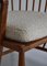 Scandinavian Modern Windsor Chair in Patinated Ash and White Boucle 11