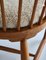 Scandinavian Modern Windsor Chair in Patinated Ash and White Boucle 14