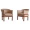 Lounge Chairs in Mahogany and Leather by Mogens Koch for Rud Rasmussen, 1950s, Set of 2, Image 1