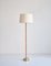 Brass and Leather Floor Lamp by Lisa Johansson-Pape for Orno, Finland, 1950s 3