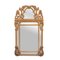 Neoklassizistischer handgeschnitzter rechteckiger Spiegel mit goldener Folie, 1970 1