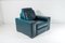 Vintage Brutalist Reclining Green Leather Lounge Chair, 1980s, Image 1