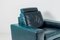 Vintage Brutalist Reclining Green Leather Lounge Chair, 1980s, Image 6