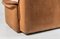 Sofá de tres plazas DS12 de cuero marrón coñac y gamuza, años 70, Imagen 13