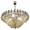 Large Amber and Grey Poliedri Murano Glass Chandelier, Image 1