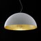 Suspension Lamp Sonora White Outside and Gold Inside by Vico Magistretti for Oluce 2