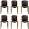 Chairs 300 Wood und Sørensen Leder von Joe Colombo für Hille, 6er Set 1