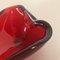 Italian Murano Glass Red Leaf Bowl Element Shell Ashtray, 1970s 11