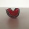 Cendrier Element Shell en Verre de Murano Rouge, Italie, 1970s 9