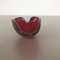 Italian Murano Glass Red Leaf Bowl Element Shell Ashtray, 1970s, Image 9