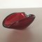 Italian Murano Glass Red Leaf Bowl Element Shell Ashtray, 1970s 10
