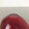 Italian Murano Glass Red Leaf Bowl Element Shell Ashtray, 1970s 14