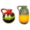 German Multi-Color Fat Lava Pottery Vases from Scheurich, 1970s, Set of 2, Image 1