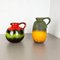 German Multi-Color Fat Lava Pottery Vases from Scheurich, 1970s, Set of 2 2