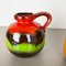 German Multi-Color Fat Lava Pottery Vases from Scheurich, 1970s, Set of 2 3
