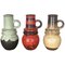 German Fat Lava Pottery Vases from Scheurich, 1970s, Set of 3 1
