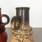 German Fat Lava Pottery Vases from Scheurich, 1970s, Set of 3 7