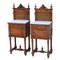 Antique French Walnut and Marble Nightstands or Bedside Cabinets, 1890s, Set of 2, Image 17
