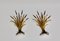 Hollywood Regency Style Golden Plated Sheaf of Wheat Wall Lights, 1970s, Set of 2 2