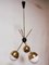 Sputnik Chandelier with Half-Brass Metal Spheres 14