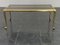 Mesa francesa de latón dorado con vidrio ahumado, años 40, Imagen 1