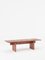 Vondel Coffee Table Handcrafted in Red Unfilled Travertine, Image 1