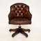 Antique Victorian Style Leather Swivel Desk Chair 2