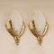 Art Deco Wall Sconces with Bronze and Frosted Glass Lampshades, 1930s, Set of 2, Image 4