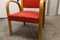 Roter Bow Wood Armlehnstuhl von Hugues Steiner für Baumann, 1960er 22