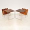 Dutch Wood Chrome & Leather Side Tables from Brabantia, Set of 2, Image 11