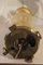 Lampada in bronzo e vetro soffiato di Murano con dettagli dorati, anni '50, Immagine 11
