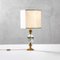 Brass and Glass Table Lamp with Fabric Diffuser by Gabriella Crespi, 1970s, Image 1