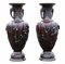 Large Antique Japanese Meiji Period Bronze Vases, 1900s, Set of 2, Image 4